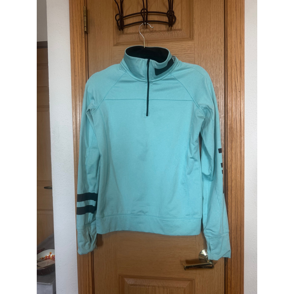 PINK-Turquoise and black quarter zip pullover. Small - Picture 7 of 7